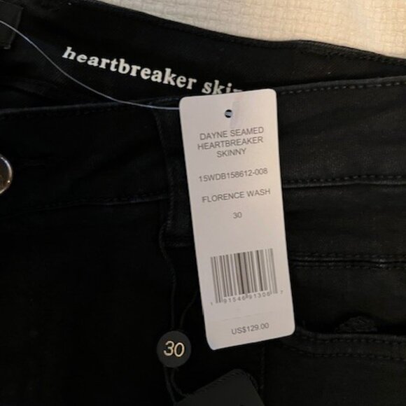 Bebe Heartbreaker Dayne Seamed Skinny Jeans Florence Wash/Black NWT - Picture 5 of 6